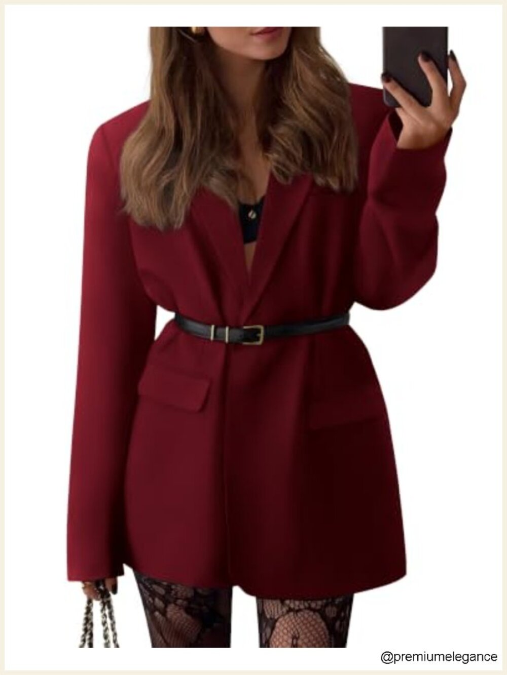 BTFBM Women Oversized Blazer Notched Lapel Long Sleeve Business Casual Suit